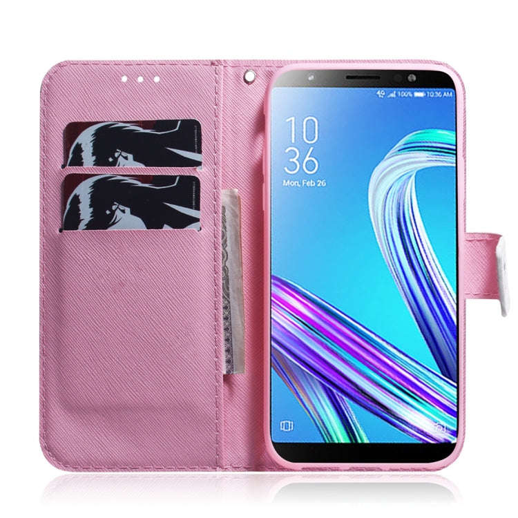 Magnolia Flower Pattern Coloured Drawing Horizontal Flip Leather Case for Asus Zenfone Max (M1) Z...