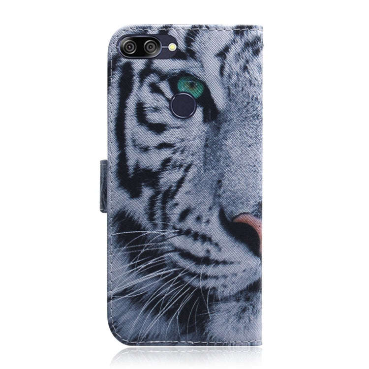 Tiger Pattern Coloured Drawing Horizontal Flip Leather Case for Asus Zenfone Max Plus (M1) ZB570T...