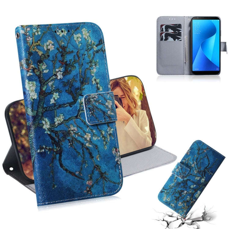 Apricot Flower Pattern Coloured Drawing Horizontal Flip Leather Case for Asus Zenfone Max Plus (M...