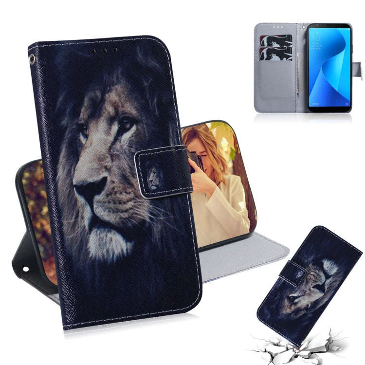 Lion Pattern Coloured Drawing Horizontal Flip Leather Case for Asus Zenfone Max Plus (M1) ZB570TL...