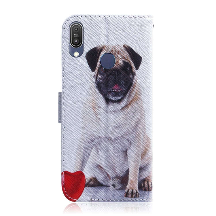 Pug Pattern Coloured Drawing Horizontal Flip Leather Case for Asus Zenfone Max Pro (M1) ZB601KL, ...