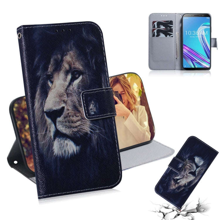 Lion Pattern Coloured Drawing Horizontal Flip Leather Case for Asus Zenfone Max Pro (M1) ZB601KL,...