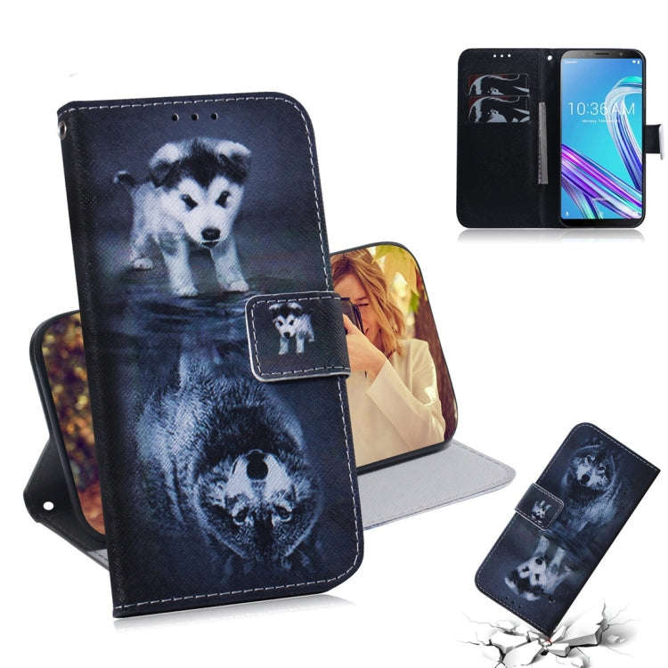 Wolf and Dog Pattern Coloured Drawing Horizontal Flip Leather Case for Asus Zenfone Max Pro (M1) ...