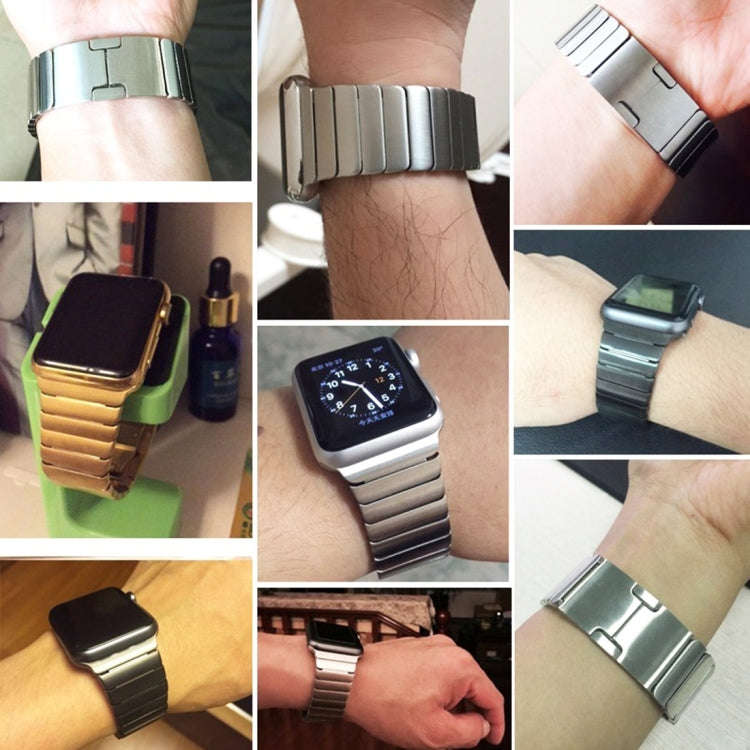 For Apple Watch 38mm Stainless Steel Watch Band(Rose Gold)