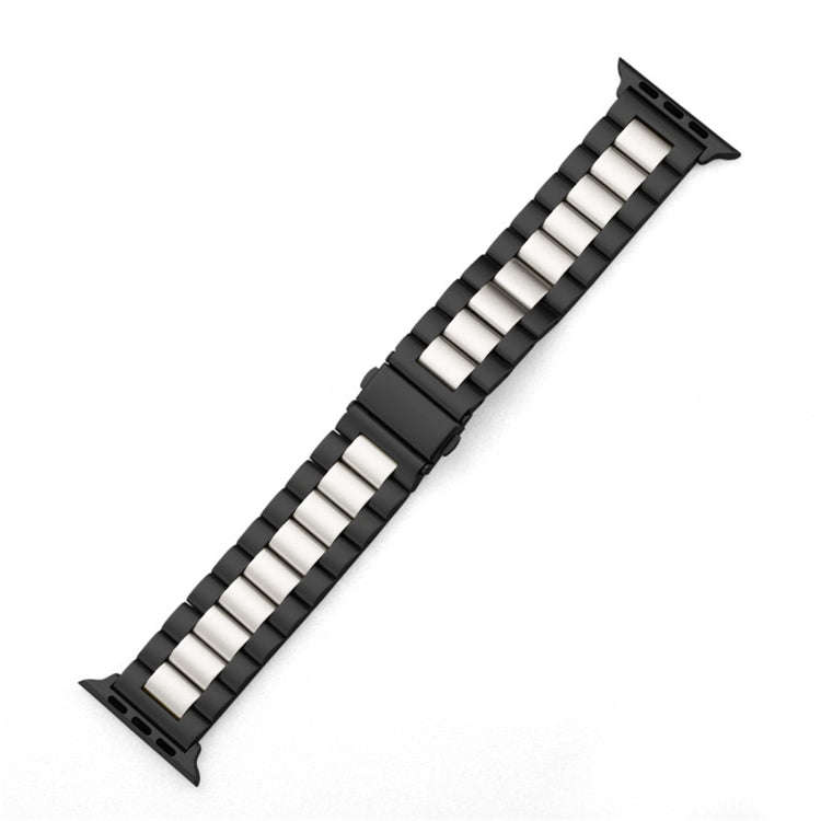 Fold Buckle 3 Beads Stainless Steel Watch Band For Apple Watch Ultra 49mm&Watch Ultra 2 49mm / Se...