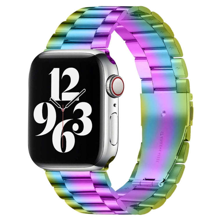 Fold Buckle 3 Beads Stainless Steel Watch Band For Apple Watch Ultra 49mm&Watch Ultra 2 49mm / Se...