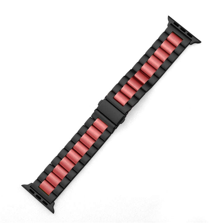 Fold Buckle 3 Beads Stainless Steel Watch Band For Apple Watch Ultra 49mm&Watch Ultra 2 49mm / Se...