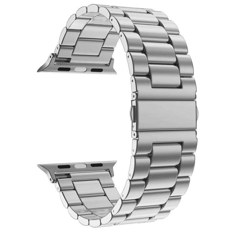 Fold Buckle 3 Beads Stainless Steel Watch Band For Apple Watch Ultra 49mm&Watch Ultra 2 49mm / Se...