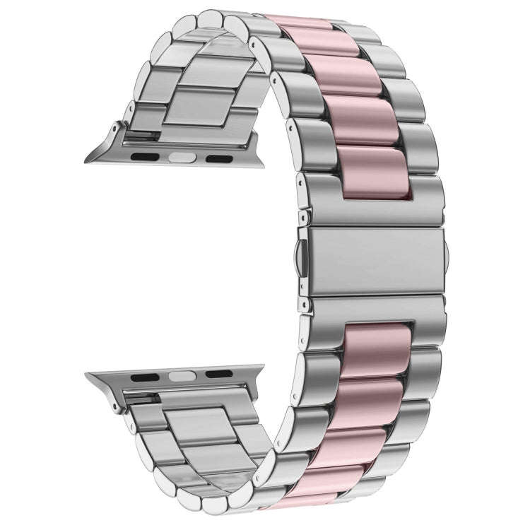 Fold Buckle 3 Beads Stainless Steel Watch Band For Apple Watch Ultra 49mm&Watch Ultra 2 49mm / Se...