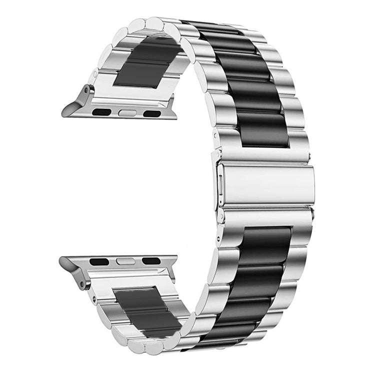 Fold Buckle 3 Beads Stainless Steel Watch Band For Apple Watch Ultra 49mm&Watch Ultra 2 49mm / Se...