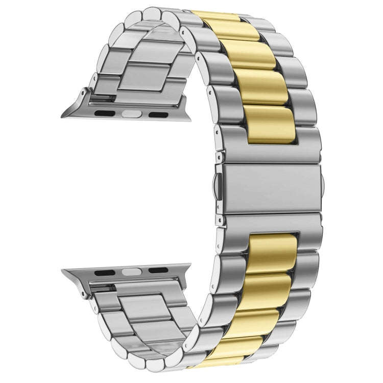 Fold Buckle 3 Beads Stainless Steel Watch Band For Apple Watch Ultra 49mm&Watch Ultra 2 49mm / Se...