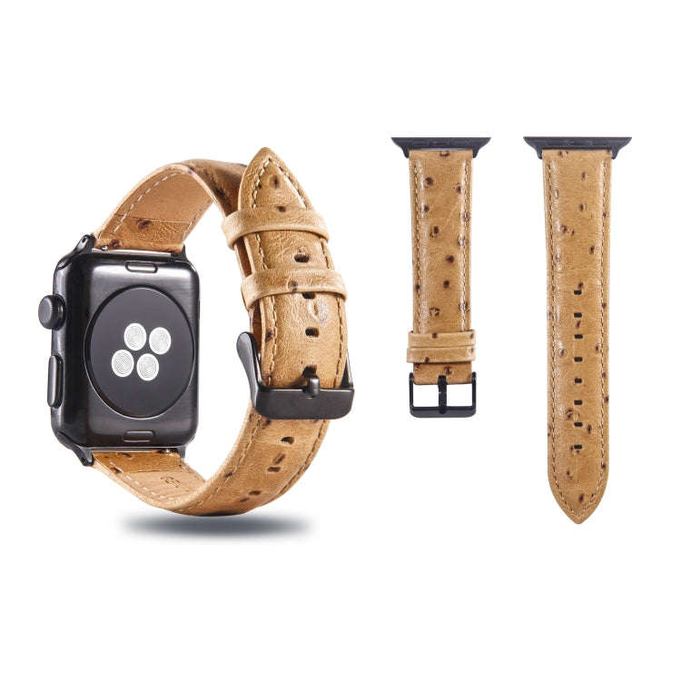 Ostrich Skin Texture Genuine Leather Wrist Watch Band for Apple Watch Series 3 & 2 & 1 42mm(Light...