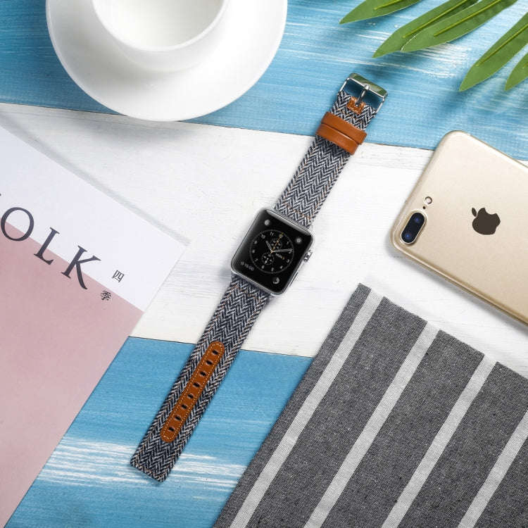 Cloth+ Top-grain Leather Wrist Watch Band for Apple Watch Ultra 49mm&Watch Ultra 2 49mm / Series ...