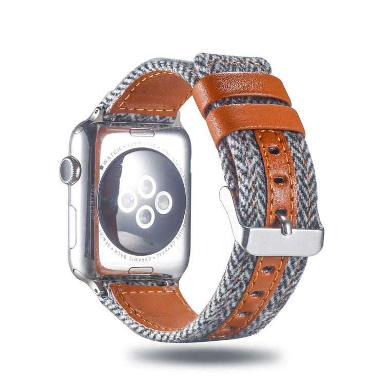 Cloth+ Top-grain Leather Wrist Watch Band for Apple Watch Ultra 49mm&Watch Ultra 2 49mm / Series ...