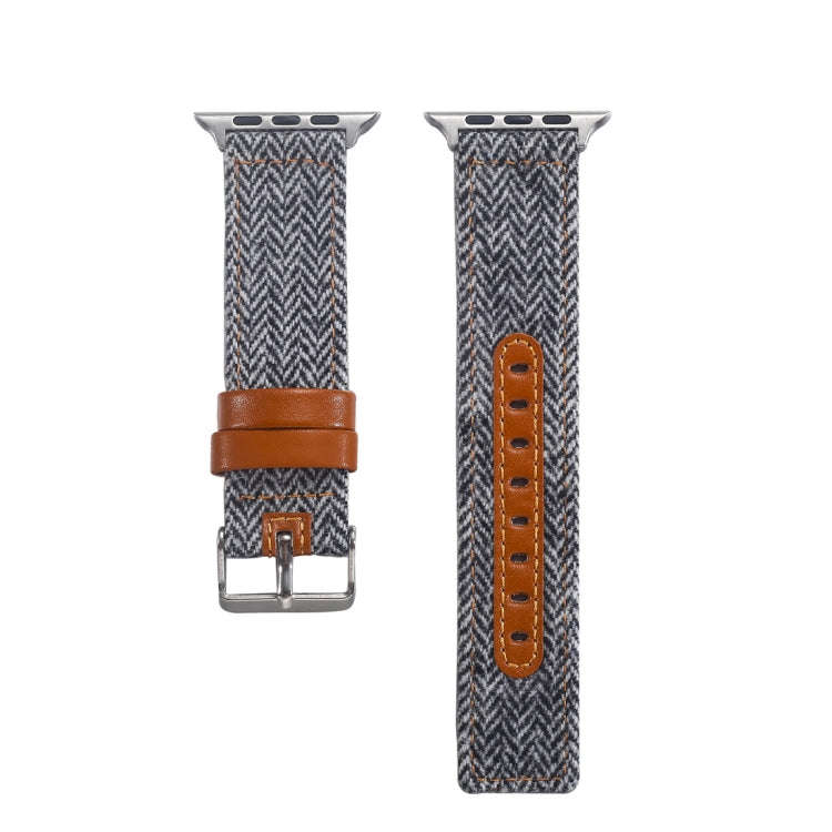 Cloth+ Top-grain Leather Wrist Watch Band for Apple Watch Ultra 49mm&Watch Ultra 2 49mm / Series ...
