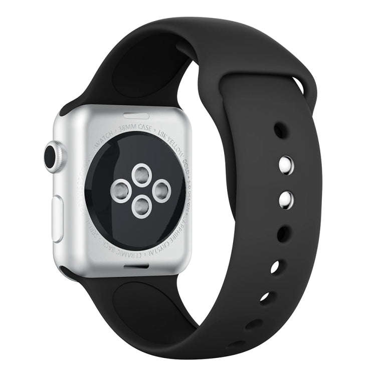 Double Rivets Silicone Watch Band for Apple Watch Series 3 & 2 & 1 42mm(Black)