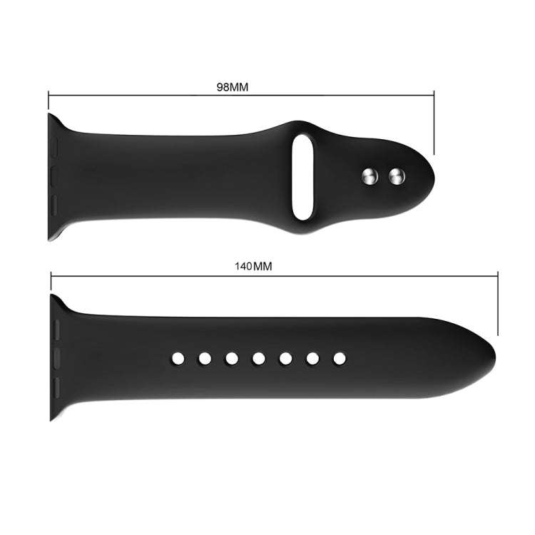 Double Rivets Silicone Watch Band for Apple Watch Series 3 & 2 & 1 42mm(Black)