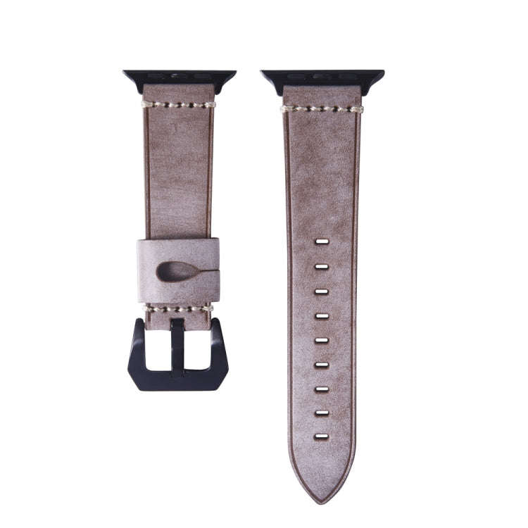 White Fog Wax Texture Top-grain Leather Strap for Apple Watch Series 7 41mm / 6 & SE & 5 & 4 40mm...