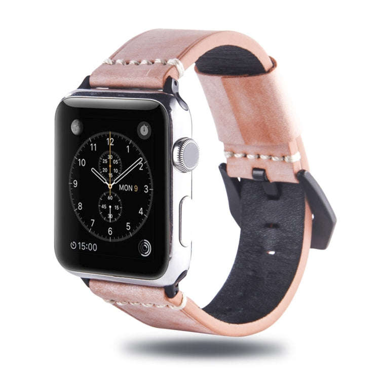 White Fog Wax Texture Top-grain Leather Strap for Apple Watch Series 7 41mm / 6 & SE & 5 & 4 40mm...