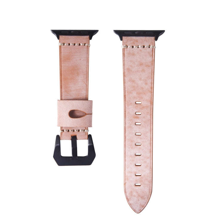 White Fog Wax Texture Top-grain Leather Strap for Apple Watch Series 7 41mm / 6 & SE & 5 & 4 40mm...