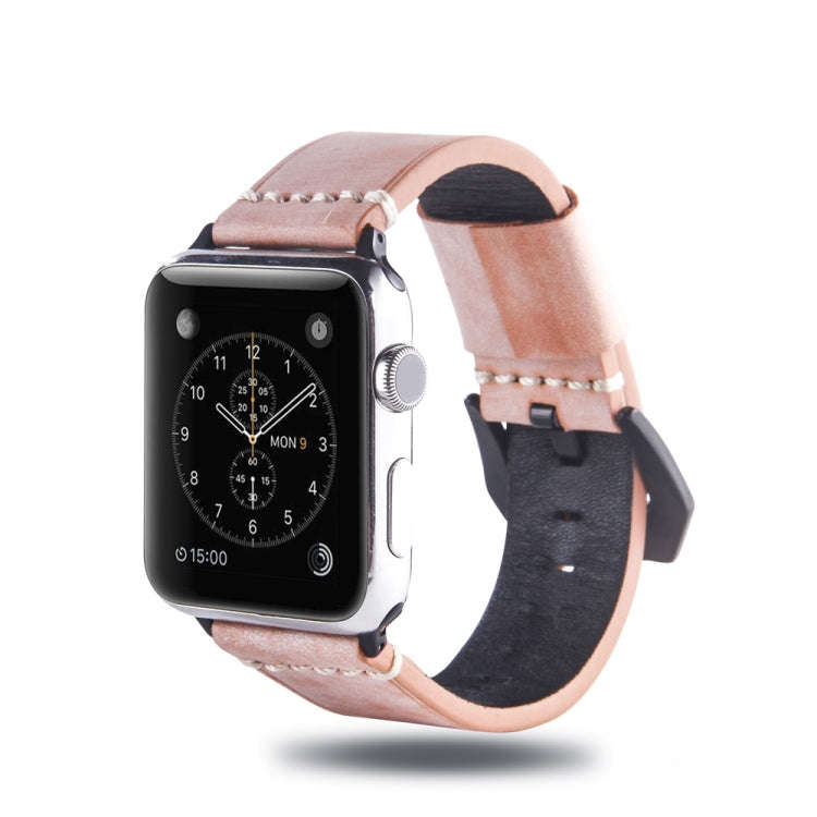 White Fog Wax Texture Top-grain Leather Strap for Apple Watch Series 7 41mm / 6 & SE & 5 & 4 40mm...