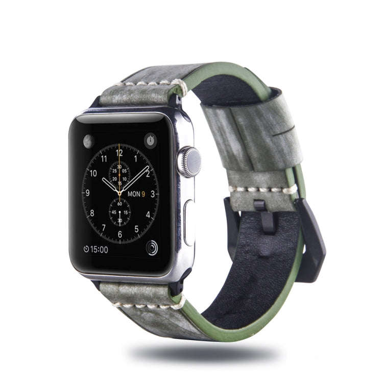 White Fog Wax Texture Top-grain Leather Strap for Apple Watch Series 10 42mm / 9&8&7 41mm / SE 3&...