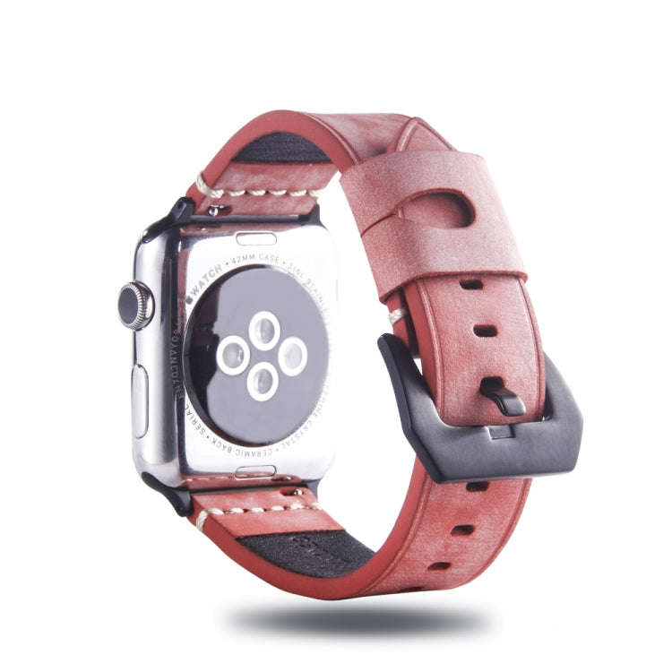 White Fog Wax Texture Top-grain Leather Strap for Apple Watch Series 7 41mm / 6 & SE & 5 & 4 40mm...