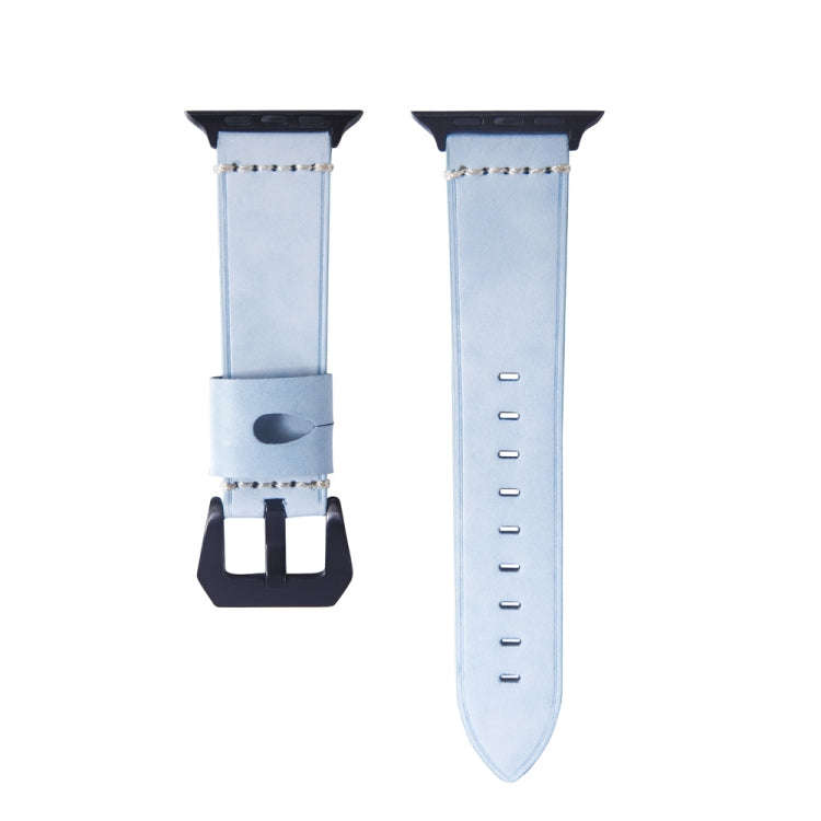 White Fog Wax Texture Top-grain Leather Strap for Apple Watch Series 7 41mm / 6 & SE & 5 & 4 40mm...