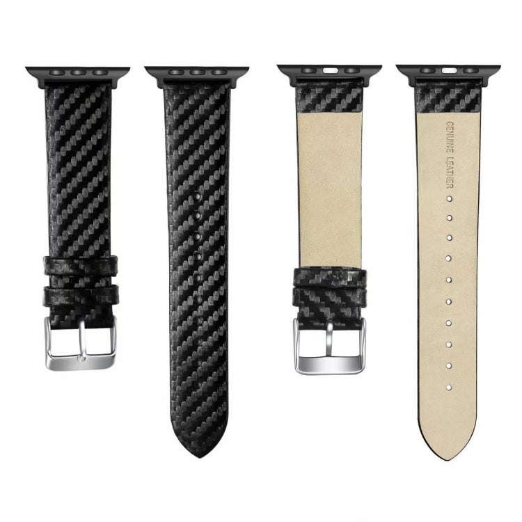 Genuine Leather Carbon Fiber Strap + Frame for Apple Watch Series 4 40mm