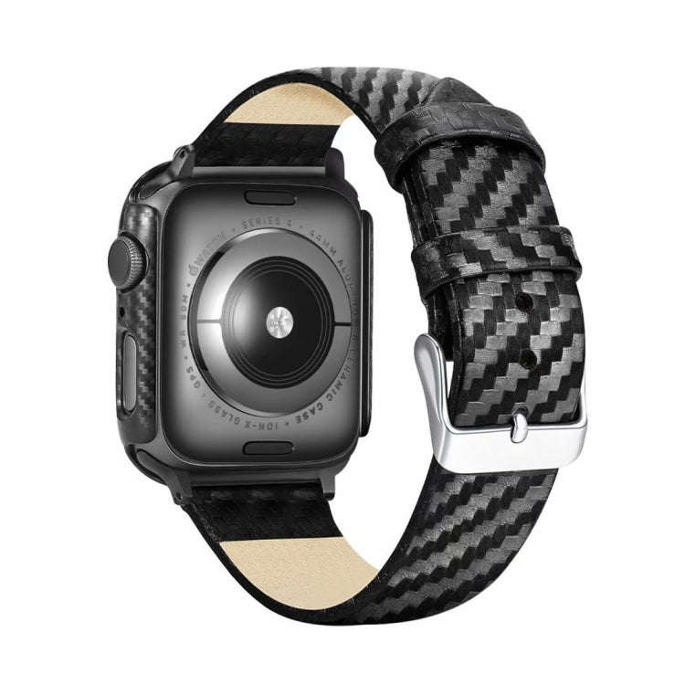 Genuine Leather Carbon Fiber Strap + Frame for Apple Watch Series 4 40mm