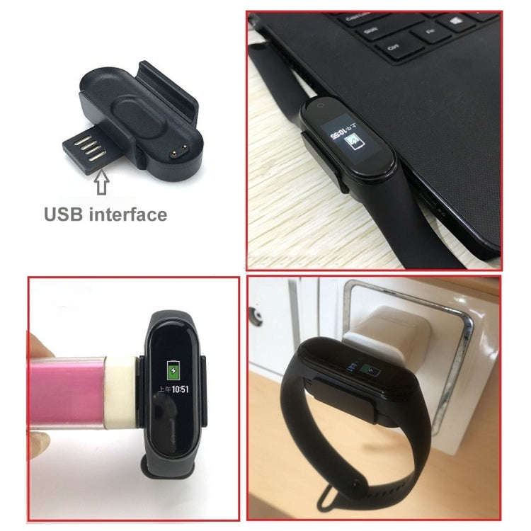 For Xiaomi Mi Band 4 Charger Charging Dock Base Stand Holder with 1m Charging Cable(Black)
