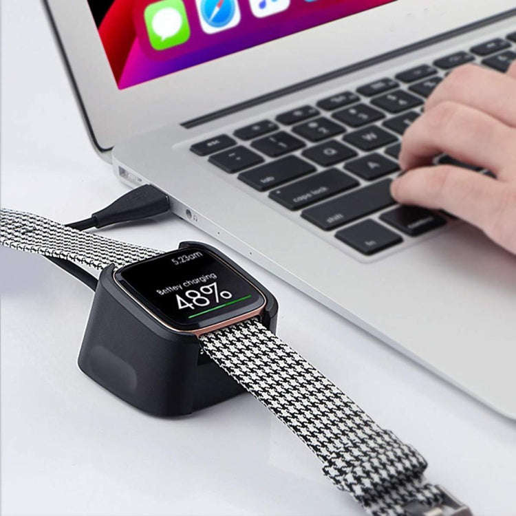 For Fitbit Versa 2 Charger Charging Dock Base Stand Holder with 1m Charging Cable(Black)
