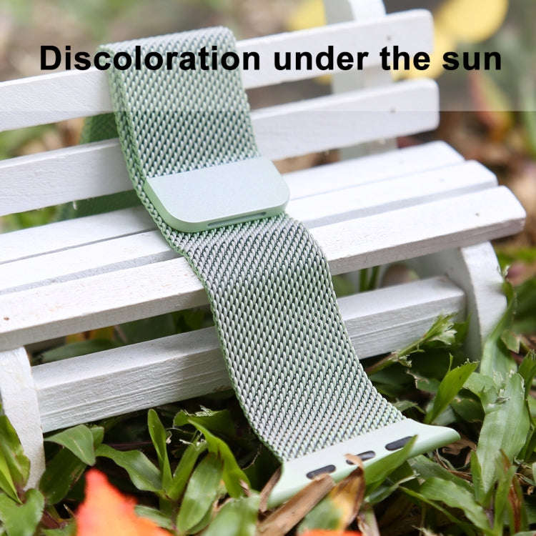 For Apple Watch Series 7 41mm / 6 & SE & 5 & 4 40mm / 3 & 2 & 1 38mm Color-changing Magnetic Nylo...