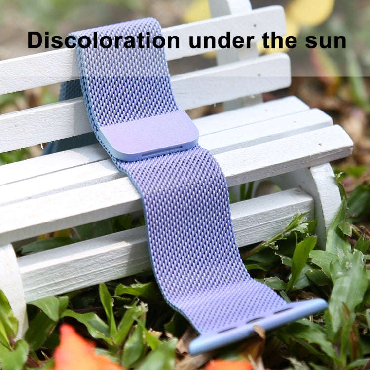 For Apple Watch Series 7 41mm / 6 & SE & 5 & 4 40mm / 3 & 2 & 1 38mm Color-changing Magnetic Nylo...