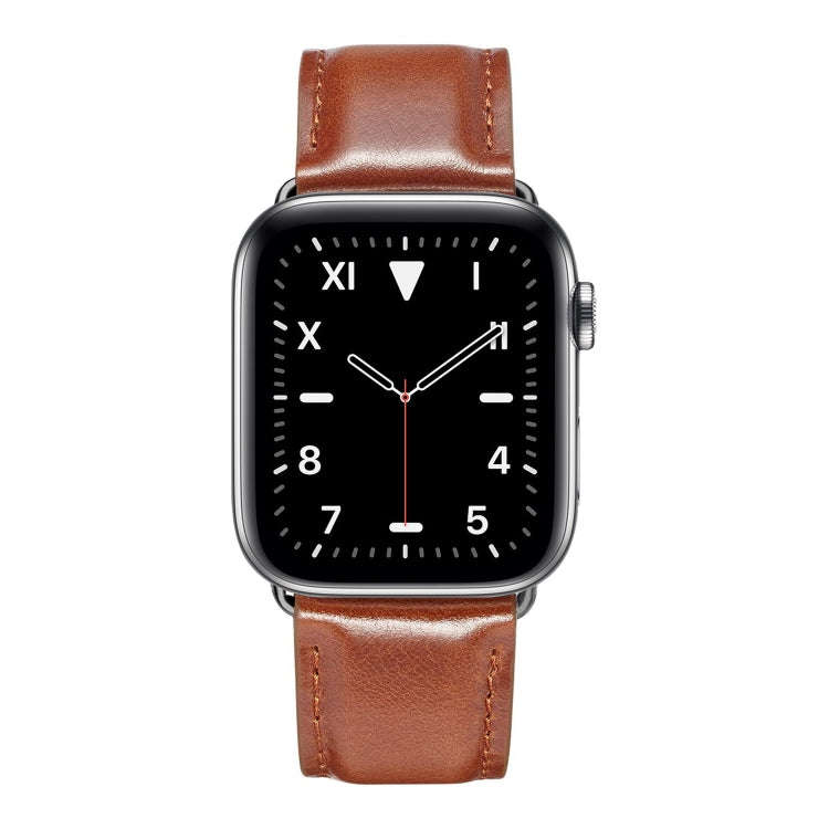 Black Buckle Leather Watch Band For Apple Watch Series 10 42mm / 9&8&7 41mm / SE 3&SE 2&6&SE&5&4 ...