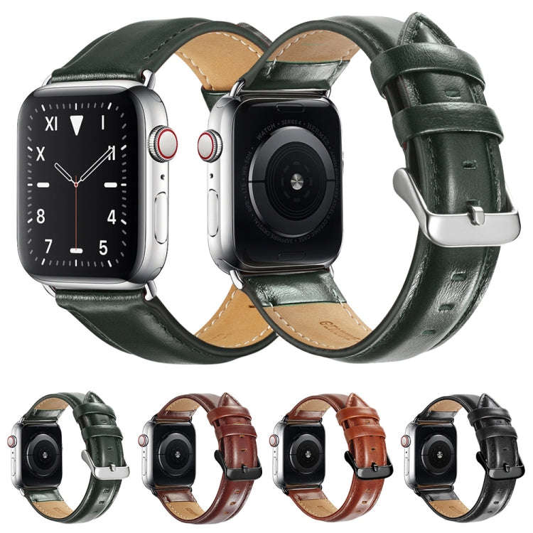 Black Buckle Leather Watch Band For Apple Watch Ultra 49mm&Watch Ultra 2 49mm / Series 10 46mm / ...