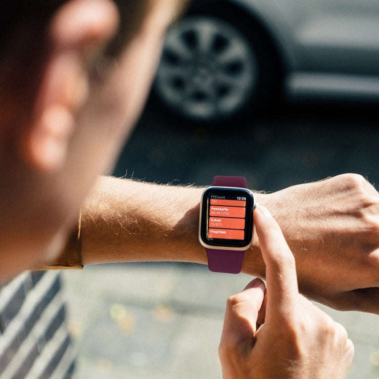 For Apple Watch Series 10 42mm / 9&8&7 41mm / SE 3&SE 2&6&SE&5&4 40mm / 3&2&1 38mm Solid Color El...