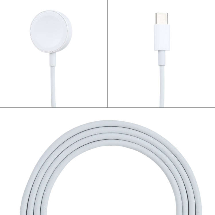 Wireless Magnetic Quick Charging to Type-C / USB-C Cable for Apple Watch (White)