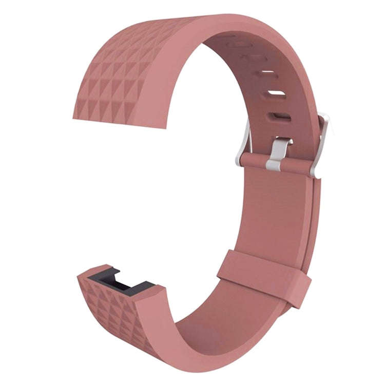 For Fitbit Charger 2 Bracelet Watch Diamond Texture TPU Watch Band, Full Length: 23cm(Coffee)