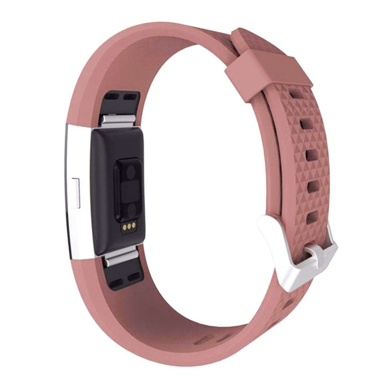 For Fitbit Charger 2 Bracelet Watch Diamond Texture TPU Watch Band, Full Length: 23cm(Coffee)