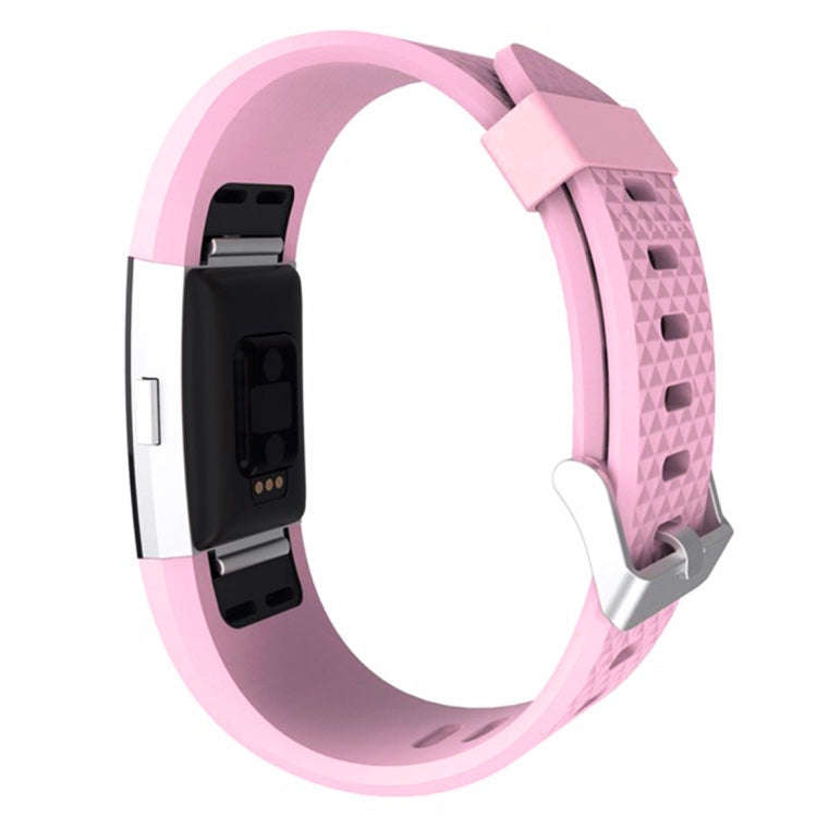 For Fitbit Charger 2 Bracelet Watch Diamond Texture TPU Watch Band, Full Length: 23cm(Pink)