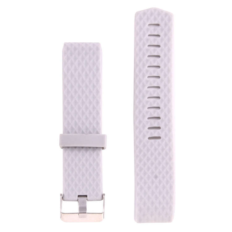 For Fitbit Charger 2 Bracelet Watch Diamond Texture TPU Watch Band, Full Length: 23cm(Grey)