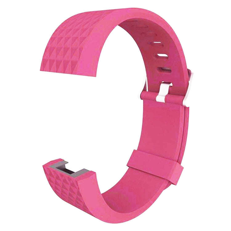 For Fitbit Charger 2 Bracelet Watch Diamond Texture TPU Watch Band, Full Length: 23cm(Magenta)