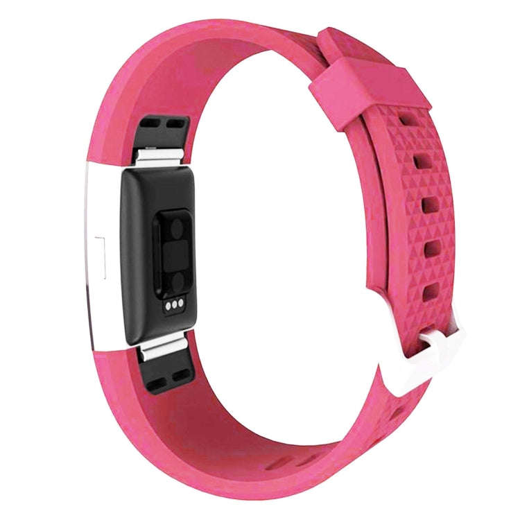 For Fitbit Charger 2 Bracelet Watch Diamond Texture TPU Watch Band, Full Length: 23cm(Magenta)
