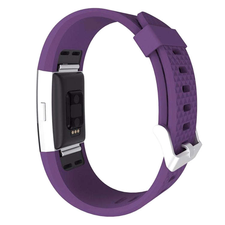 For Fitbit Charger 2 Bracelet Watch Diamond Texture TPU Watch Band, Full Length: 23cm(Purple)
