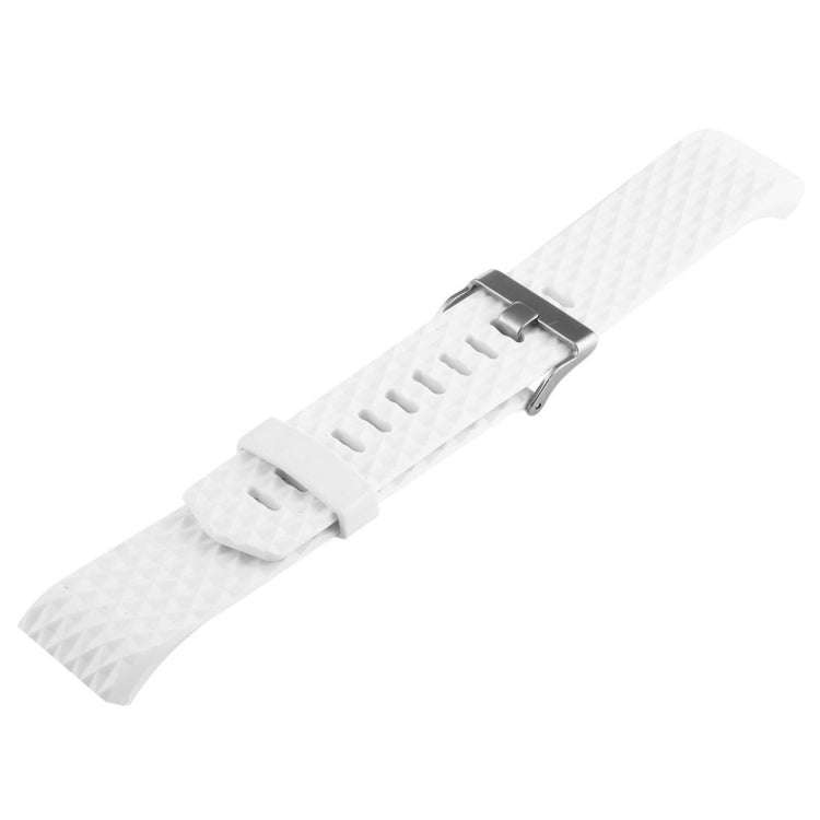 For Fitbit Charger 2 Bracelet Watch Diamond Texture TPU Watch Band, Full Length: 23cm(White)