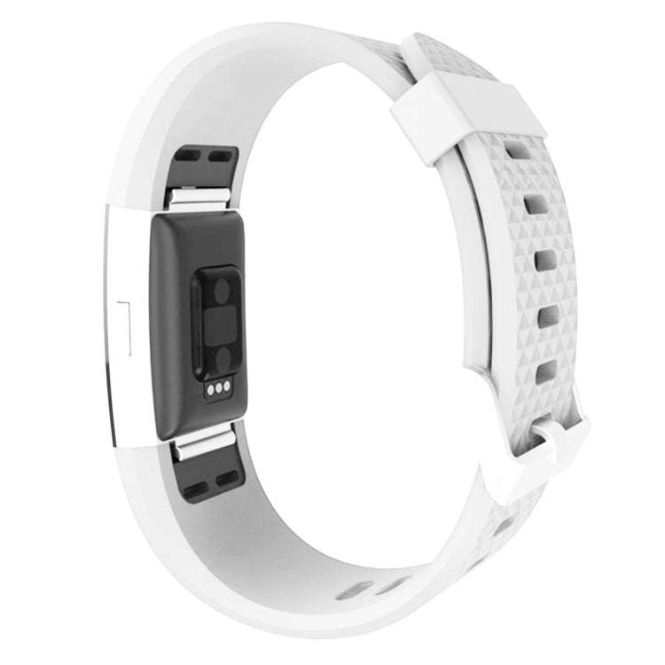For Fitbit Charger 2 Bracelet Watch Diamond Texture TPU Watch Band, Full Length: 23cm(White)