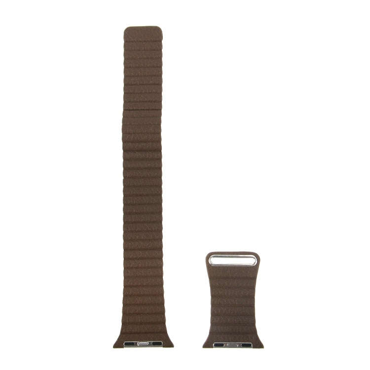 For Apple Watch 38mm Loop Magnetic Closure Clasp PU Leather Watch Band(Brown)