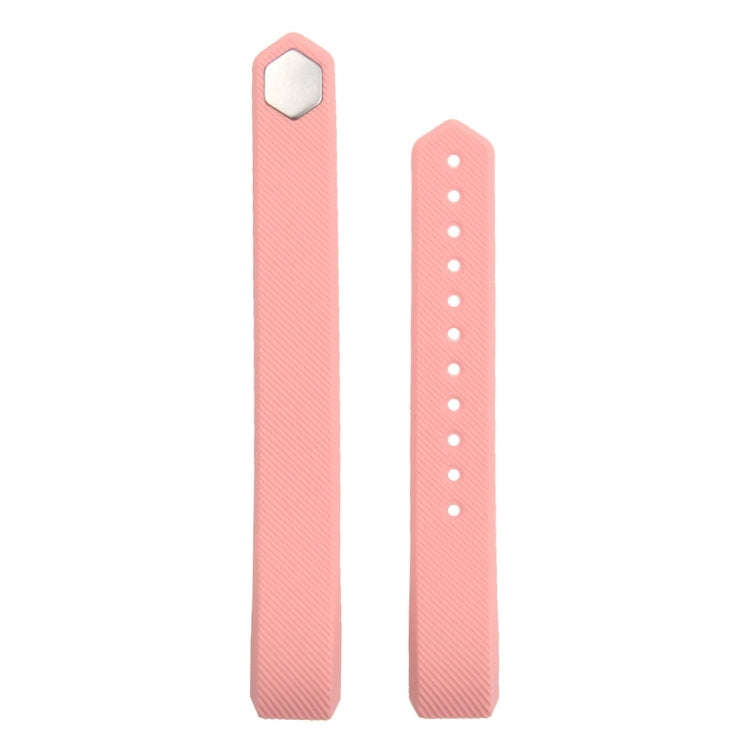 For Fitbit Alta Watch Oblique Texture Silicone Watchband, Large Size, Length: about 22cm(Pink)