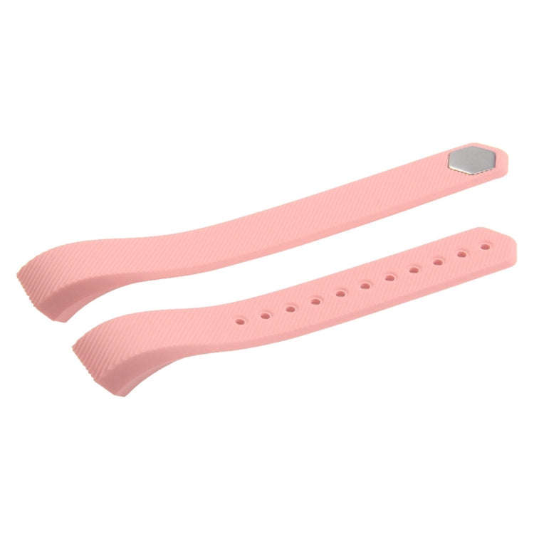 For Fitbit Alta Watch Oblique Texture Silicone Watchband, Large Size, Length: about 22cm(Pink)